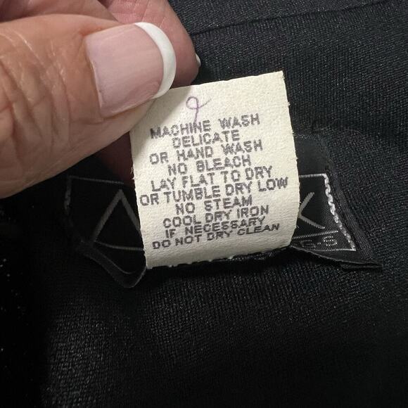 Alex Evenings Jacket Women M Black Lace mesh shimmer embellished zip formal - Picture 8 of 12